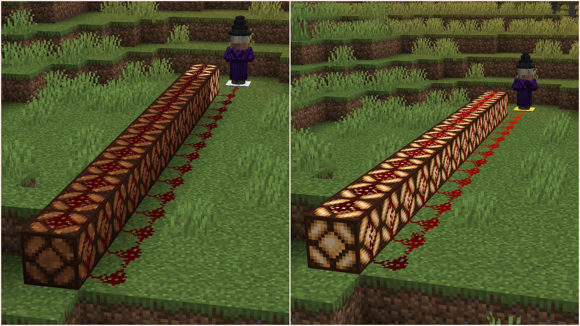 Heavy weighted pressure plate requires a lot more entities to produce higher redstone signals. (Image via Sportskeeda Gaming || Mojang Studios)